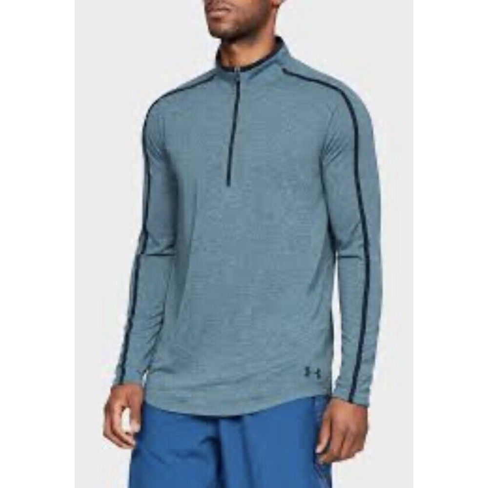 Under Armour 1/4 Zip Men's Size M Heat Gear Blue Heather Pullover